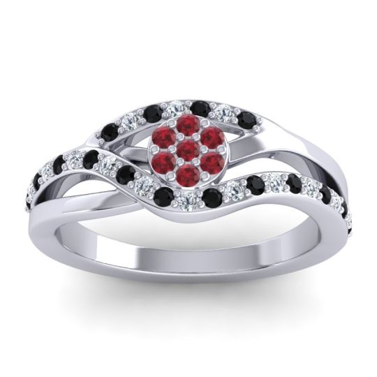 Simple Floral Pave Zami Ring