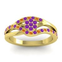 Amethyst Fashion Ring In 14k Yellow Gold With Citrine – Zami Simple Ring