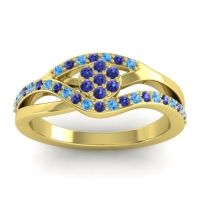 Blue Sapphire Fashion Ring In 14k Yellow Gold With Swiss Blue Topaz – Zami Simple Ring
