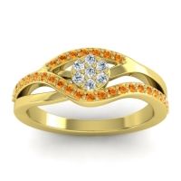 Diamond Fashion Ring In 14k Yellow Gold With Citrine – Zami Simple Ring