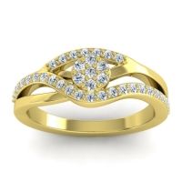 Simple Floral Pave Zami Ring