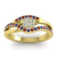 Lab Diamond Fashion Ring In 14k Yellow Gold With Ruby And Blue Sapphire – Zami Simple Ring