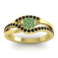 Emerald Fashion Ring In 14k Yellow Gold With Black Onyx – Zami Simple Ring