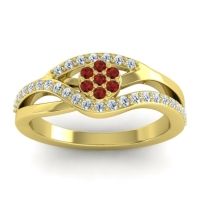 Garnet Fashion Ring In 14k Yellow Gold With Lab Diamond – Zami Simple Ring