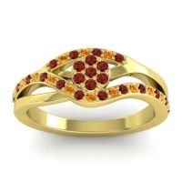 Garnet Fashion Ring In 14k Yellow Gold With Citrine – Zami Simple Ring