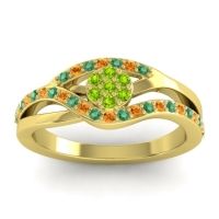 Peridot Fashion Ring In 14k Yellow Gold With Emerald And Citrine – Zami Simple Ring