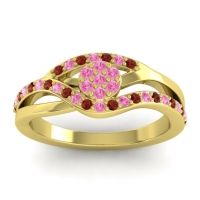 Pink Tourmaline Fashion Ring In 14k Yellow Gold With Garnet – Zami Simple Ring