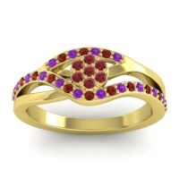 Ruby Fashion Ring In 14k Yellow Gold With Amethyst And Garnet – Zami Simple Ring