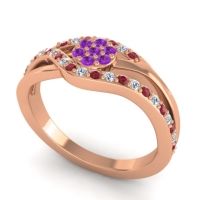 Simple Floral Pave Zami Ring