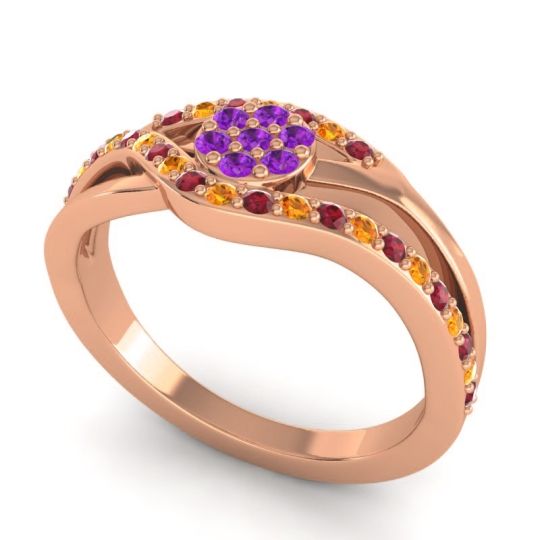 Simple Floral Pave Zami Ring