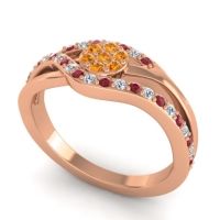 Simple Floral Pave Zami Ring