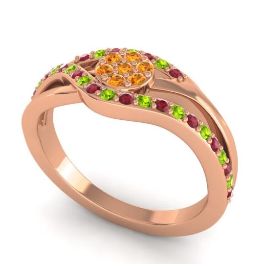 Simple Floral Pave Zami Ring