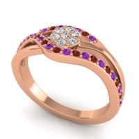 Simple Floral Pave Zami Ring