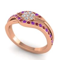 Simple Floral Pave Zami Ring