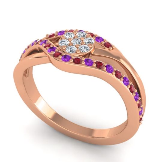 Simple Floral Pave Zami Ring