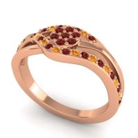 Simple Floral Pave Zami Ring