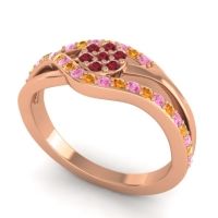 Simple Floral Pave Zami Ring