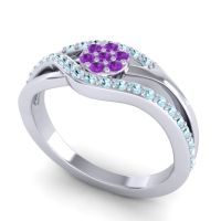 Simple Floral Pave Zami Ring