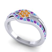 Simple Floral Pave Zami Ring