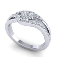 Simple Floral Pave Zami Ring