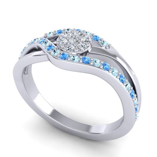 Simple Floral Pave Zami Ring