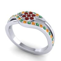 Simple Floral Pave Zami Ring