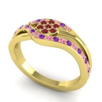 Simple Floral Pave Zami Ring