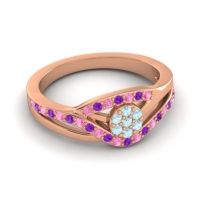 Simple Floral Pave Zami Ring