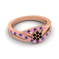 Simple Floral Pave Zami Ring