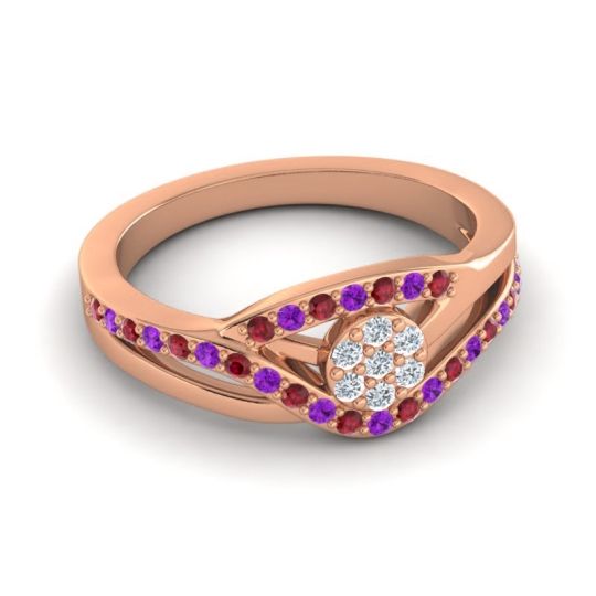 Simple Floral Pave Zami Ring