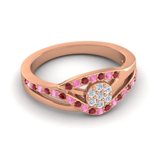 Simple Floral Pave Zami Ring