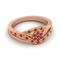 Simple Floral Pave Zami Ring