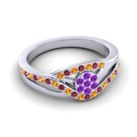 Simple Floral Pave Zami Ring