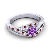 Simple Floral Pave Zami Ring