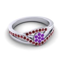 Simple Floral Pave Zami Ring