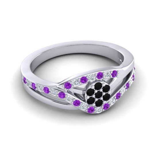 Simple Floral Pave Zami Ring