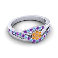 Simple Floral Pave Zami Ring