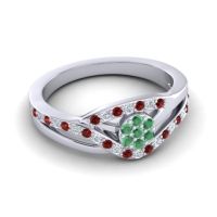 Simple Floral Pave Zami Ring