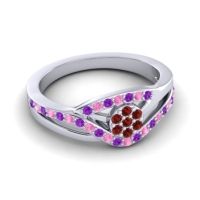 Simple Floral Pave Zami Ring