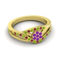 Simple Floral Pave Zami Ring
