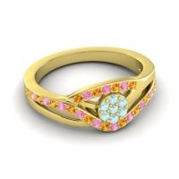 Simple Floral Pave Zami Ring