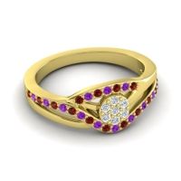 Simple Floral Pave Zami Ring