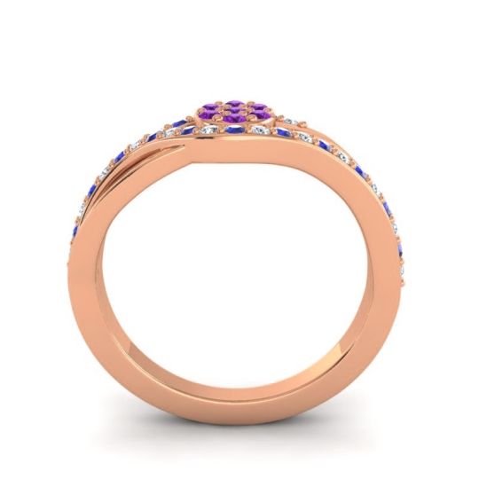 Simple Floral Pave Zami Ring