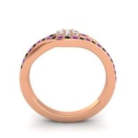 Simple Floral Pave Zami Ring