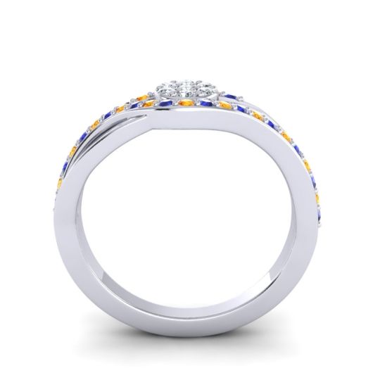 Simple Floral Pave Zami Ring