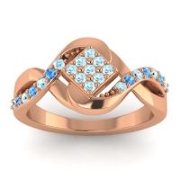 Aquamarine Fashion Ring In 14K Rose Gold With Swiss Blue Topaz – Pratika Simple Ring