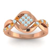 Aquamarine Fashion Ring In 14K Rose Gold With Citrine – Pratika Simple Ring