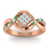 Aquamarine Fashion Ring In 14K Rose Gold With Emerald – Pratika Simple Ring