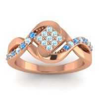 Aquamarine Fashion Ring In 14K Rose Gold With Swiss Blue Topaz – Pratika Simple Ring