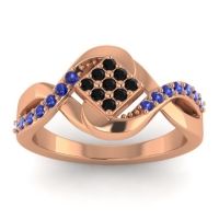 Black Onyx Fashion Ring In 14K Rose Gold With Blue Sapphire – Pratika Simple Ring